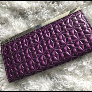 Nine West Purple Accordian Wallet Clutch Bag